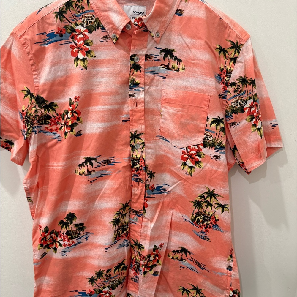 Sonoma Men's Tropical Coral Button Down Shirt
